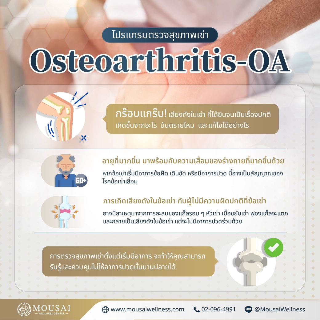โปรแกรมตรวจสุขภาพเข่า Plasma – กร๊อบแกร๊บ! เสียงในเข่า เกิดจากอะไร อันตรายไหม แก้ไขอย่างไร
