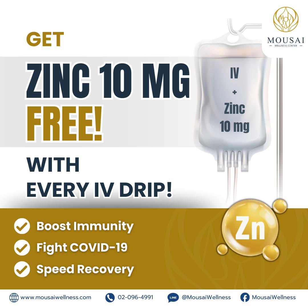 FREE Zinc 10 mg with Every IV Drip