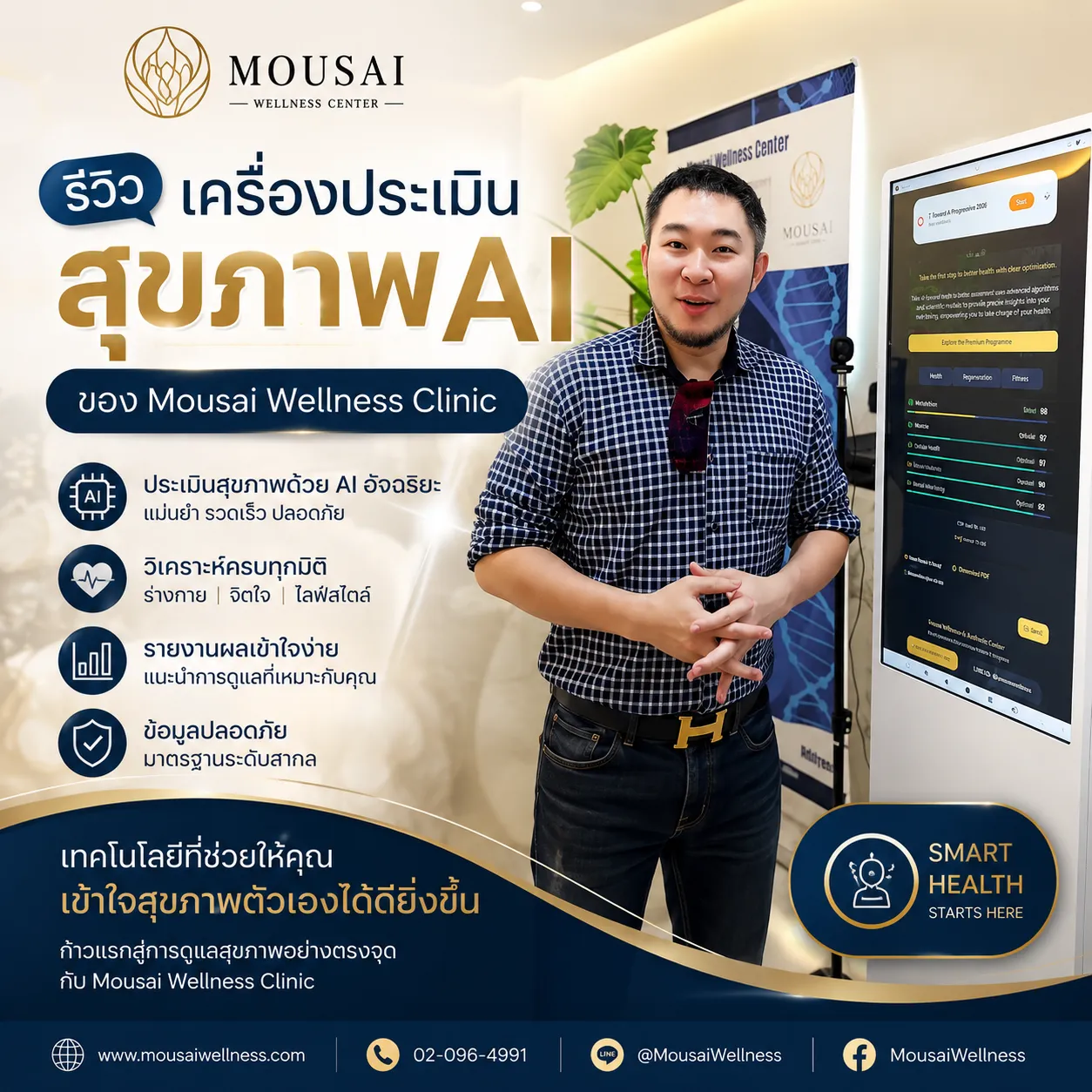 รีวิวเครื่องประเมินสุขภาพ AI ของ Mousai Wellness Clinic