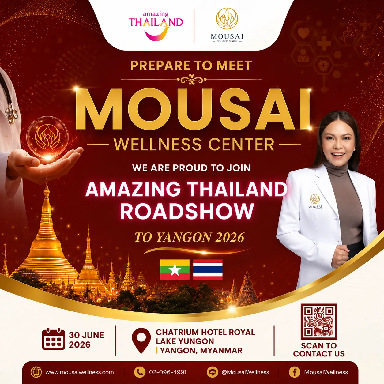 Mousai Wellness Center ร่วมงาน Amazing Thailand Roadshow to Yangon 2026